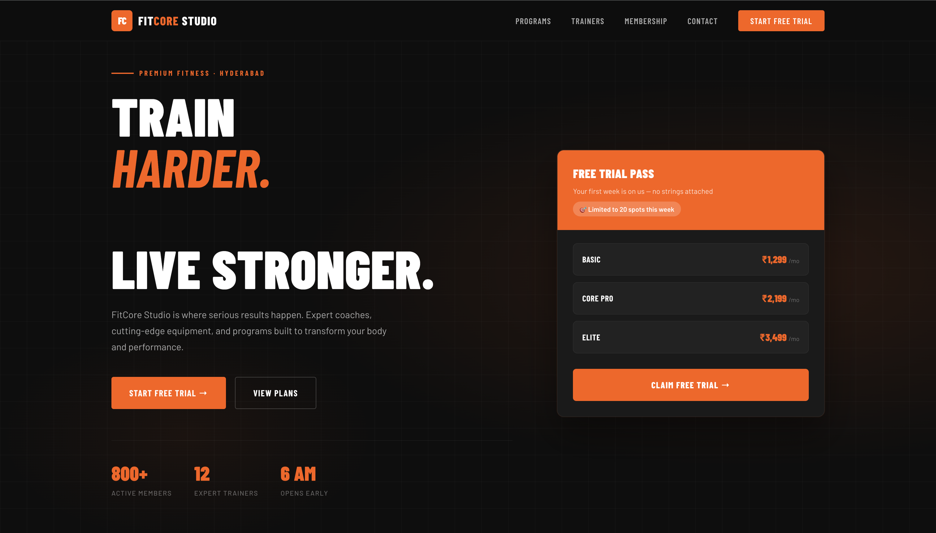 FitCore Studio preview
